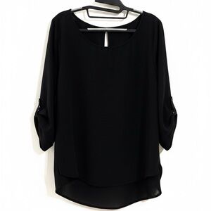 Japna Black Half-Sleeve Blouse